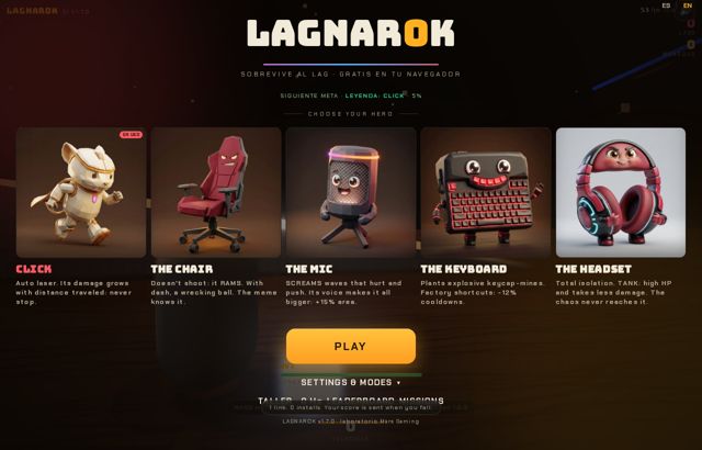 網站畫面： LAGNAROK